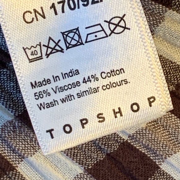 TopShop Brown & White Gingham Sleeveless Dress 60 - Picture 9 of 13